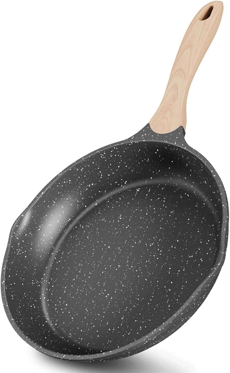 JEETEE 11 Inch Nonstick Frying Pan, Stone Coating Cookware, Nonstick Omelette Pan with Heat-Resistant Handle, Induction Skillet for Eggs (Grey)