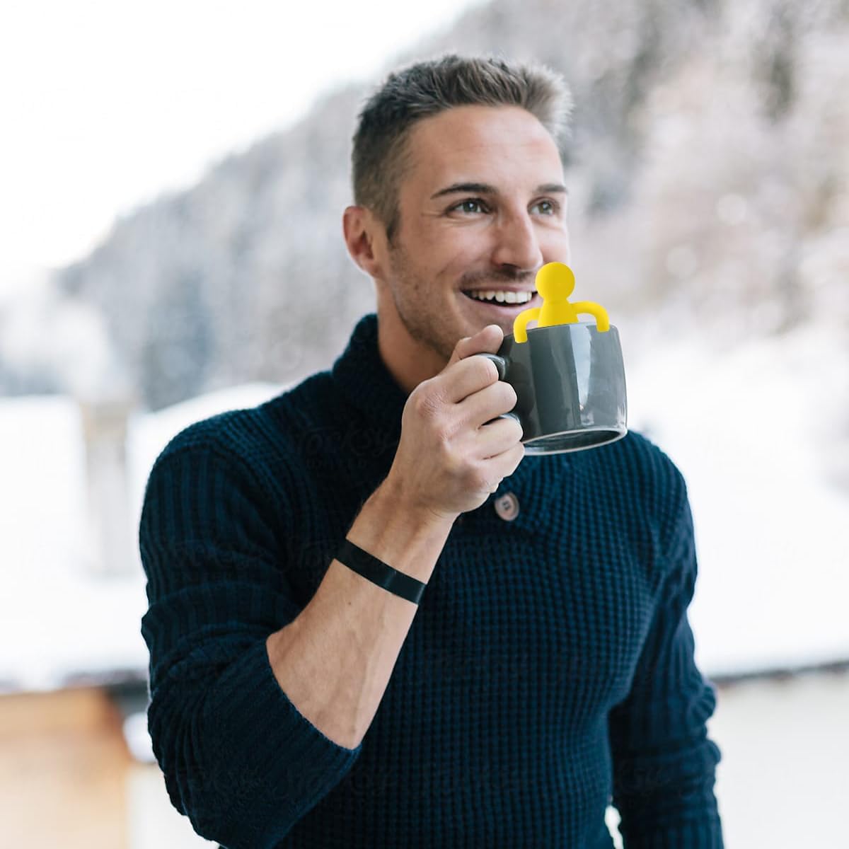 Leden Tea Infuser for Loose Tea Cute Tea Diffuser Fine Mesh Tea Steeper Stainless Steel and Silicone Tea Strainer for Cup and Mug, Yellow