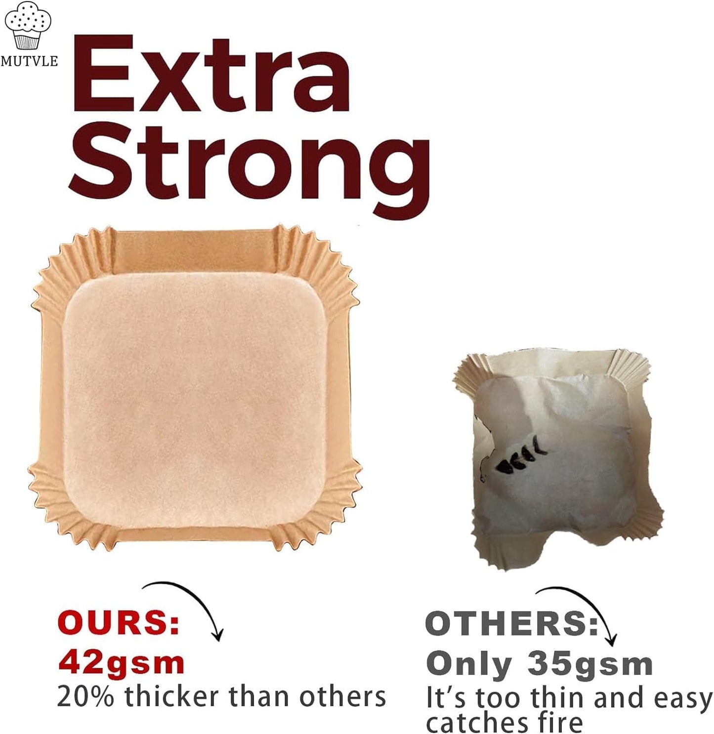 Small Air Fryer Liners for Cosori 2.1qt Air Fryer, Mini Air Fryer Liners Disposable 2 2.1 2.6 3QT, 5.5 Inch Air Fryer Liners