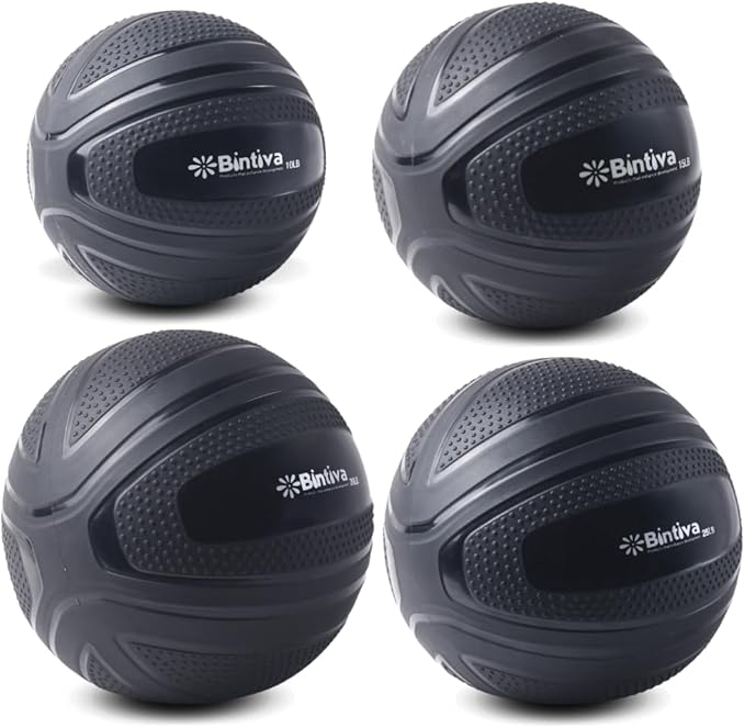 bintiva Non Bounce Slam Ball - Exercise Weighted Deadball for Workout and Fitness Routines - Medicine Dead Weight Ball