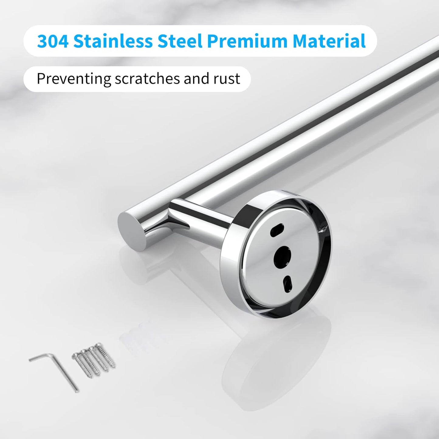 Cilee 2 Pieces Polished Chrome Bathroom Towel Bar, 24 Inch Double Towel Racks,Bathroom Towel Holder Towel Bar for Bathroom Stainless Steel Wall Mount