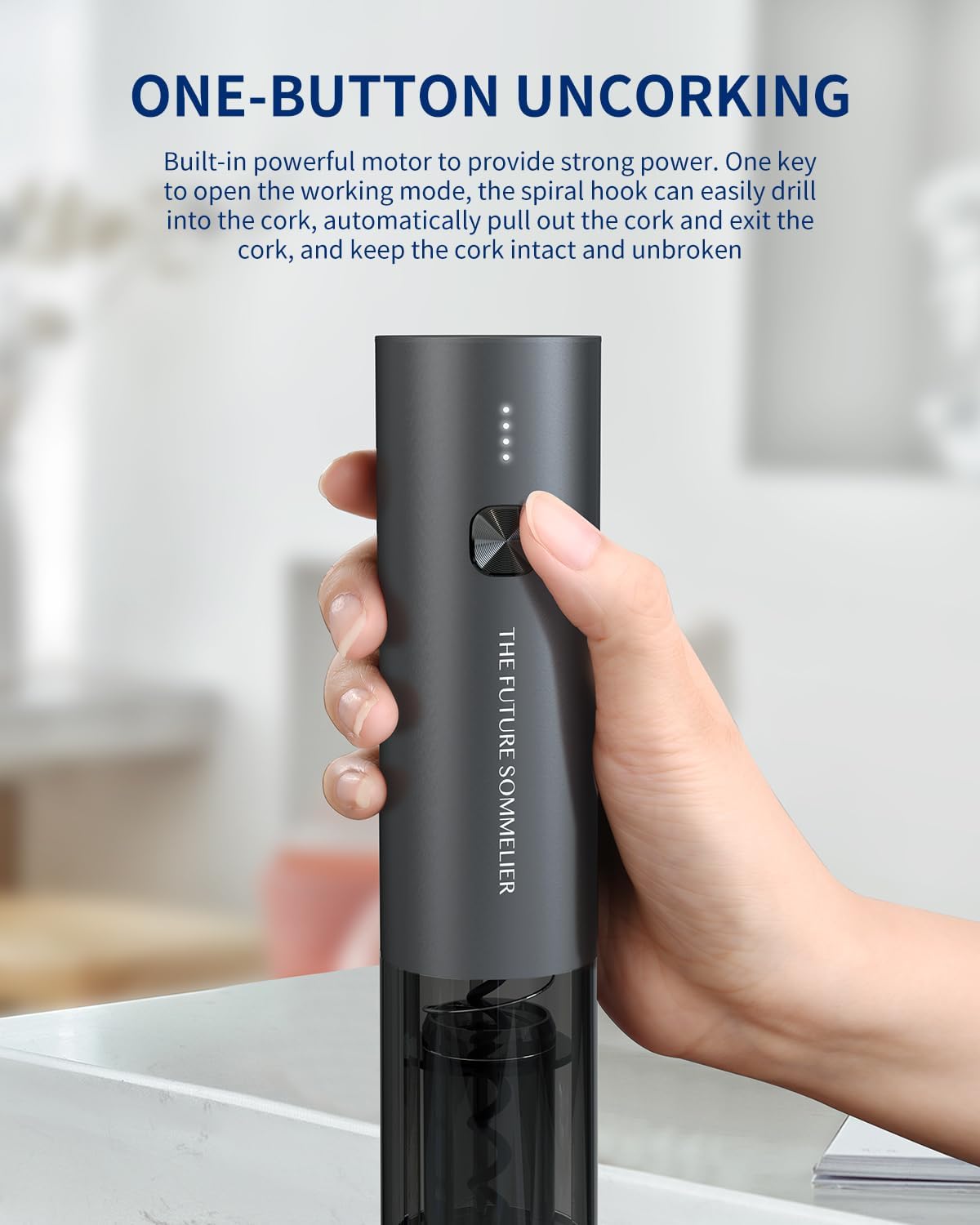 CIRCLE JOY Rechargeable Electric Wine Opener Set 7-in-1 Aluminum Alloy Wine Gift Set with Electric Corkscrew, Foil Cutter, Wine Pourer, Charging Base, Vacuum Pump and 2 Wine Stoppers