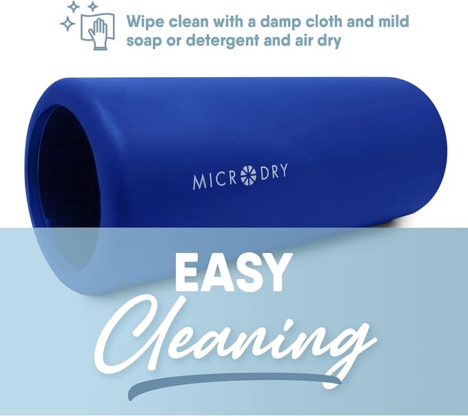 MICRODRY Deluxe Fitness Foam Back Roller for Muscle Relief, Roller for Yoga, Stretching, Deep Tissue Firm Massage & Trigger Point Release, Exercise Workout at Home or Gym, 13x5.3, Blue