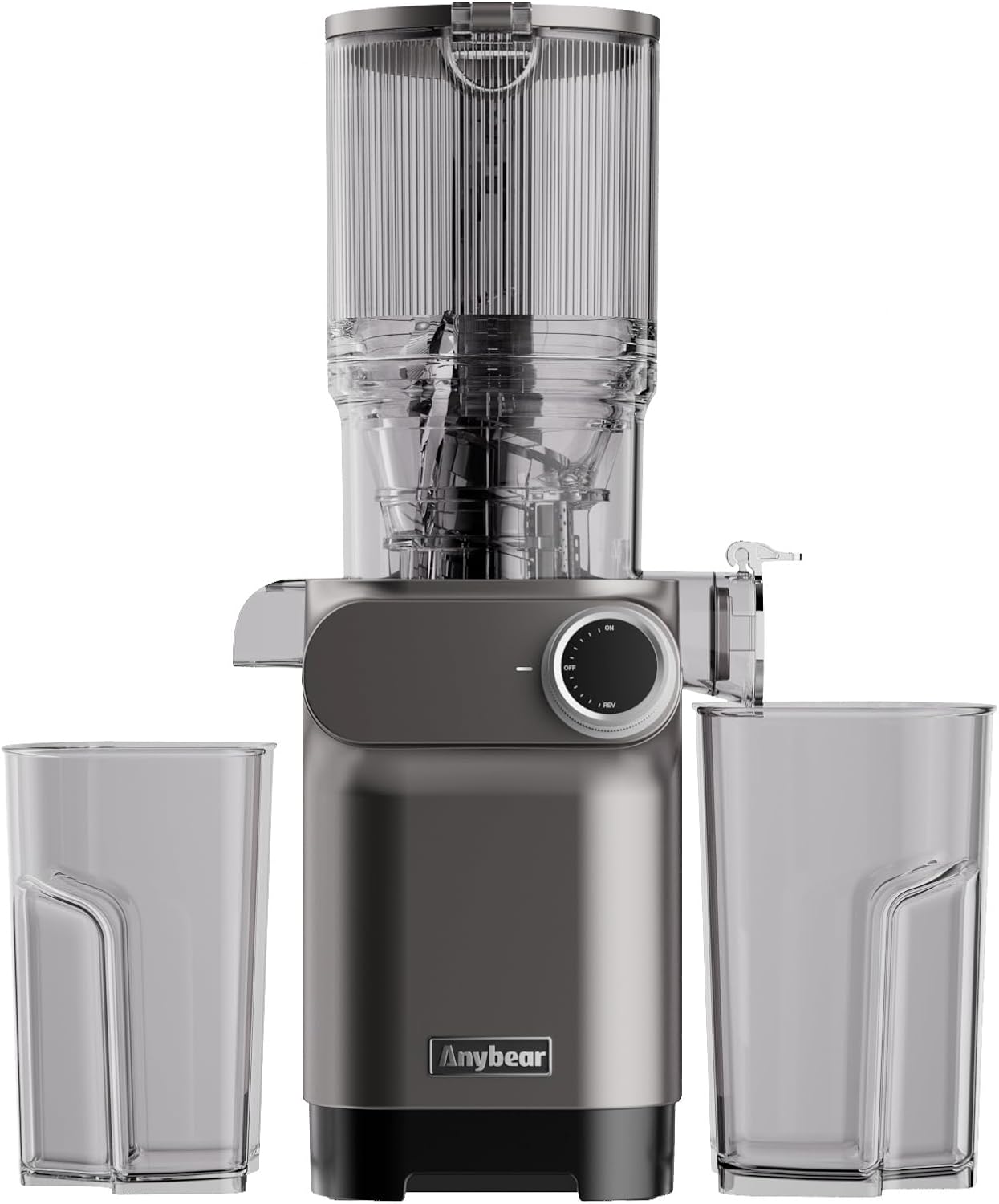 Cold Press Juicer, 200W Slow Masticating Juicer 4.3" Large Feed Chute Fit Whole Fruits Vegetables | Heavy Duty Auger | Tritan Materials | BPA Free | Easy to Clean (Light Gray)