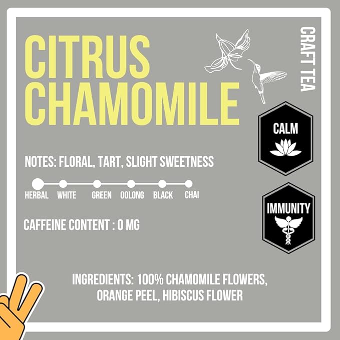 Revival Tea Company Citrus Chamomile Tea - Herbal Tea Blend of Chamomile Flowers and Orange Peel - Caffeine Free - Loose Leaf 3 Ounces