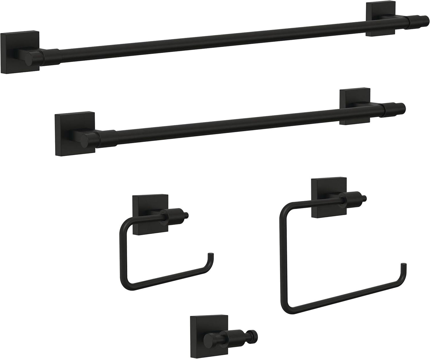 Franklin Brass Maxted (1-Pack) 18" Towel Rack for Bathroom, Matte Black Towel Bar for Bathroom Wall Kitchen Towel Holder Rod Wall Mounted Bathroom Accessories MAX18-FB