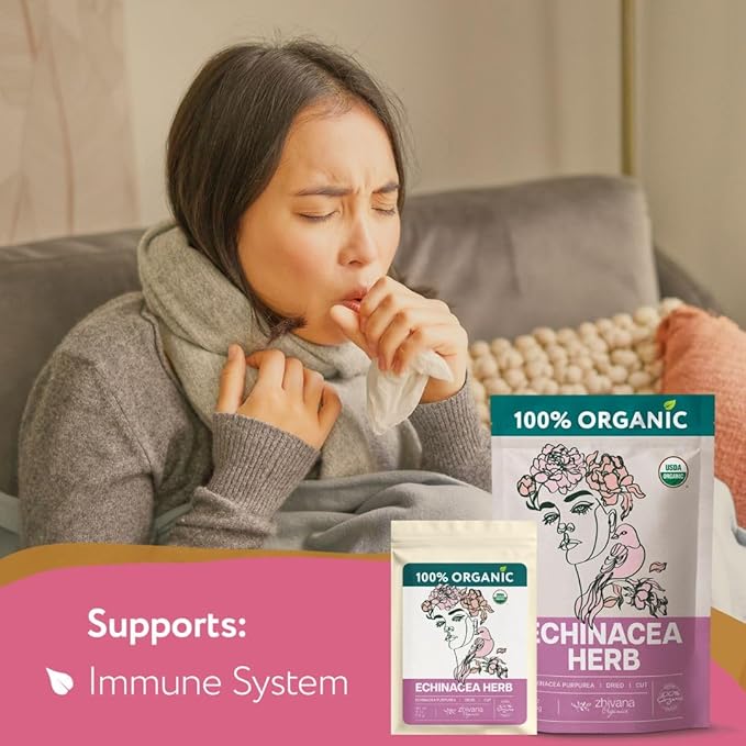 Super Value Pack 5 LB - Organic Echinacea Leaf Tea - Immune System Support - Medicinal Tea for Winter