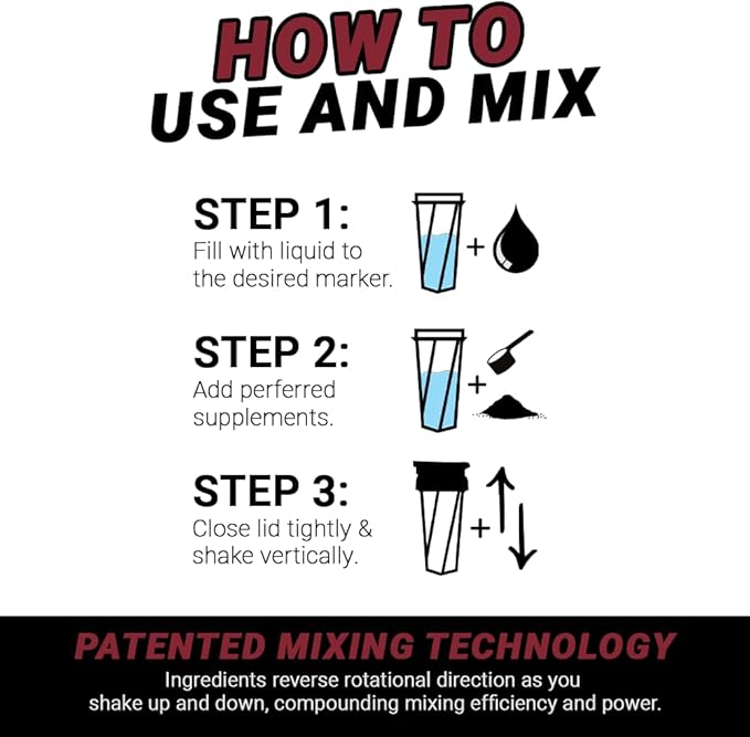 HELIMIX 2.0 Vortex Blender Shaker Bottle Holds upto 28oz | No Blending Ball or Whisk | USA Made | Portable Pre Workout Whey Protein Drink Shaker Cup | Mixes Cocktails Smoothies Shakes | Top Rack Safe
