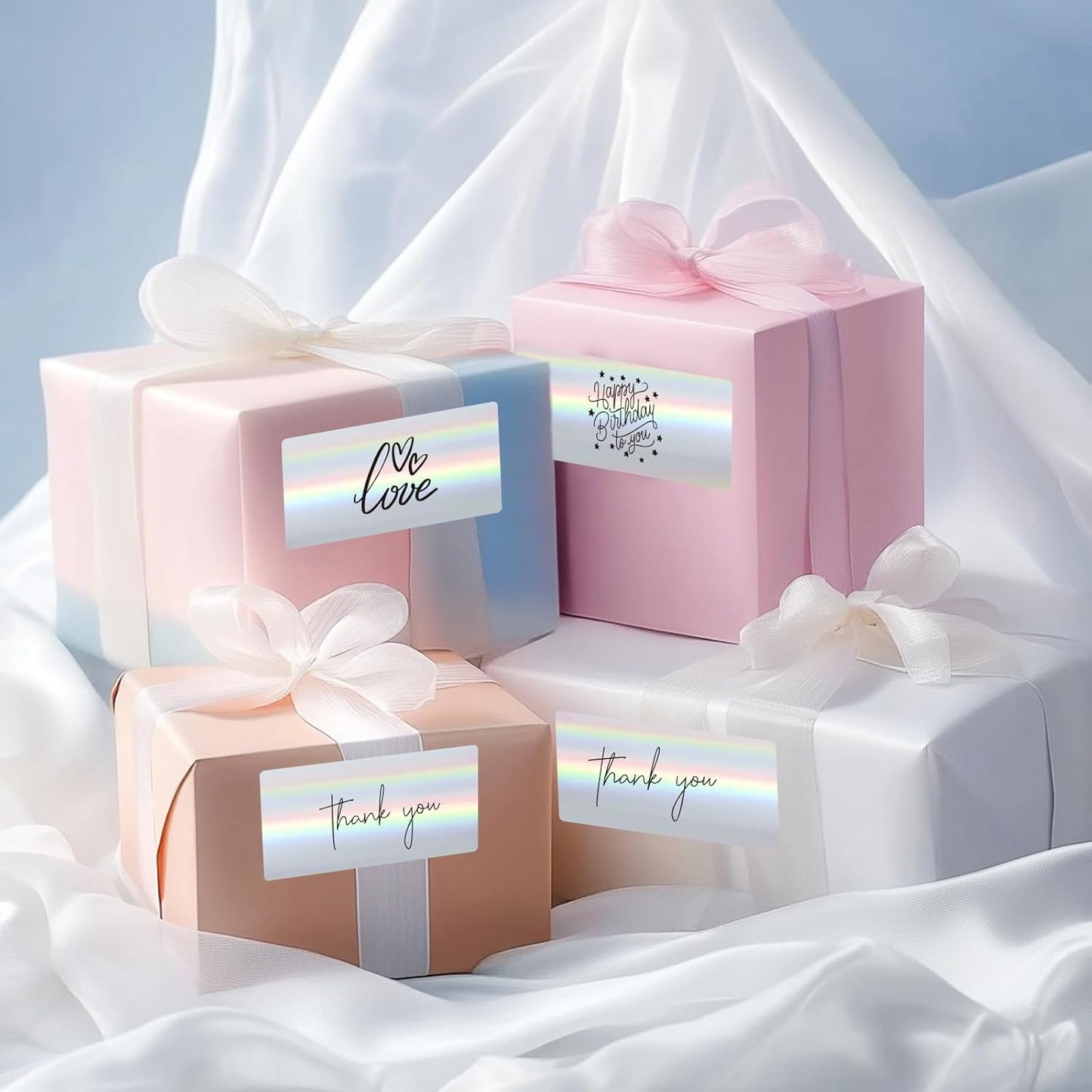 2x4 Inch Holographic Thermal Labels, Silver Direct Thermal Stickers Label, Self-Adhesive Glitter Thermals Printer Sticker Labels, Perforation Line Design- 200Pcs/ 1 Roll