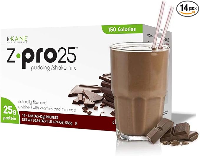 R-Kane Z-Pro 25 Protein Shakes: High Protein Chocolate Shake and Pudding Mix, Weight Loss Chocolate Protein Drinks, Natural Energy Booster Meal Replacement Shake, Low Calorie, Low Carb Protein Powder