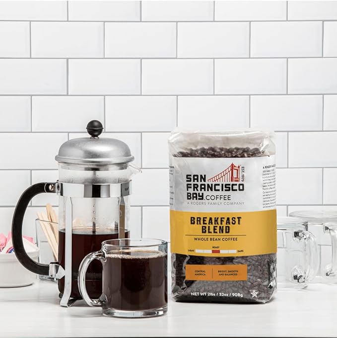 San Francisco Bay Coffee - Medium Roast Whole Bean Coffee - Breakfast Blend (2 lb bag)
