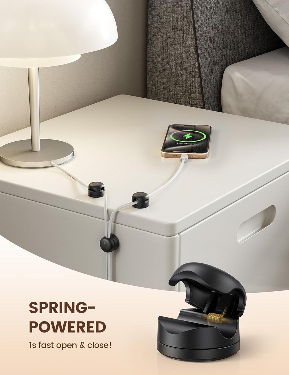 Lamicall 12Pack Rotatable Cord Organizer, Desk Office Nightstand Accessories - Cable Management Clips, Desk Phone Charger Holder Gadgets, Wire Organizer Keeper Home Workspace Dorm Organizers