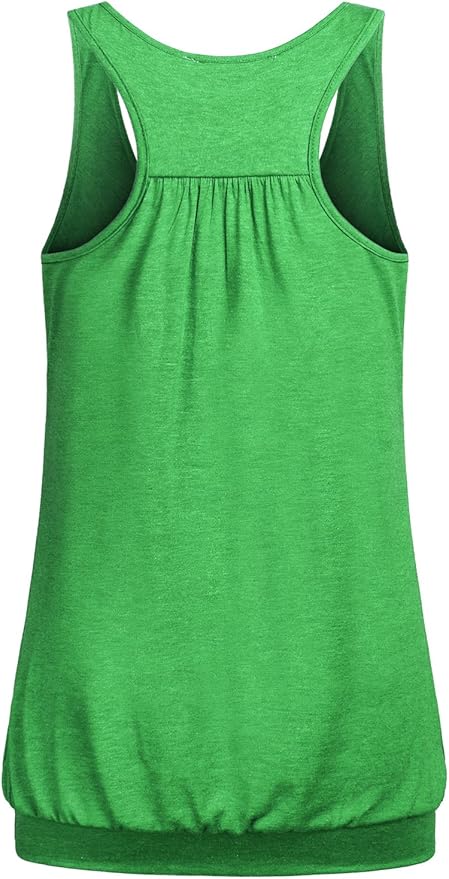 Miusey Womens Sleeveless Round Neck Loose Fit Racerback Yoga Tank Top