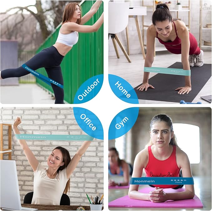 Resistance Bands for Working Out, Exercise Bands with 5 Resistance Levels Fit for Home Fitness, Strength Training, Natural Latex Resistance Band Include Instruction Guide and Carry Bag