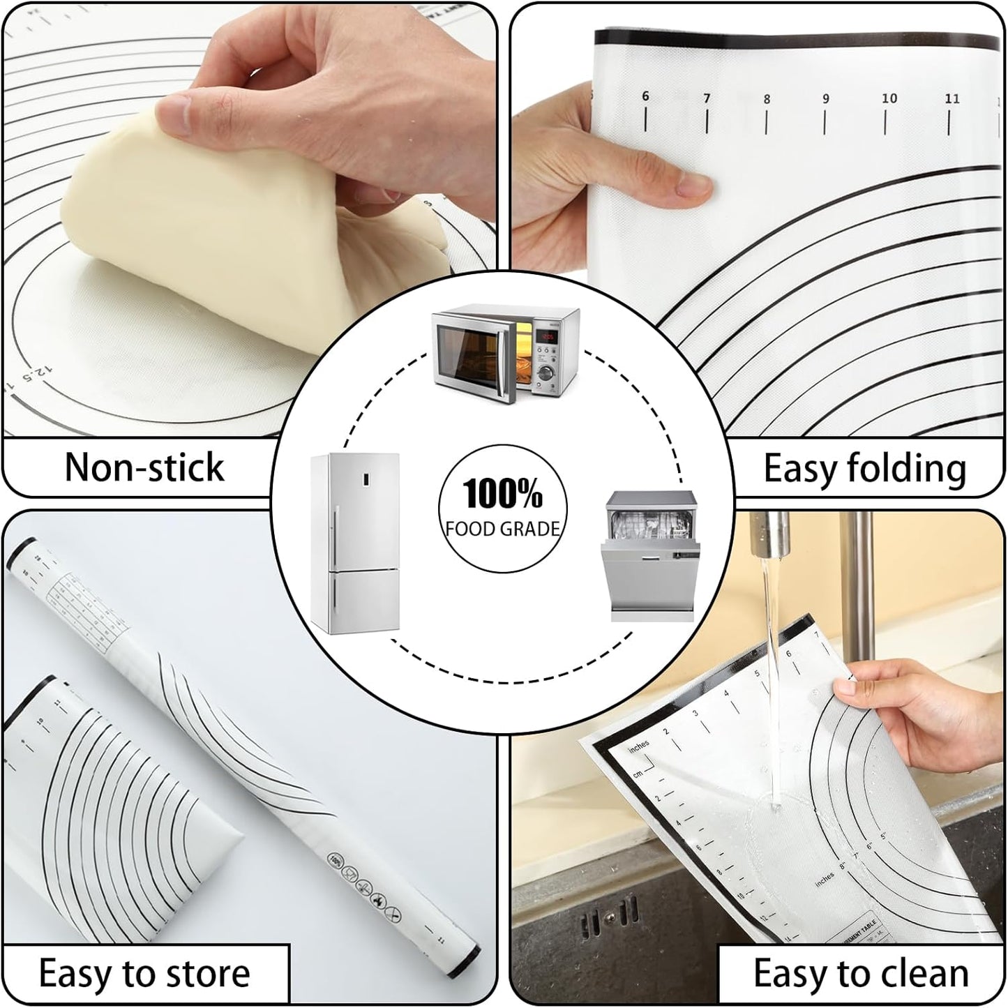 Unokit Rolling pin 3-Piece Set, 17.5" Rolling Pin with Adjustable Thickness Rings, Wooden Dough Roller, Rolling Pins for Baking Pizza, Pasta, Bread - Baking Essentials