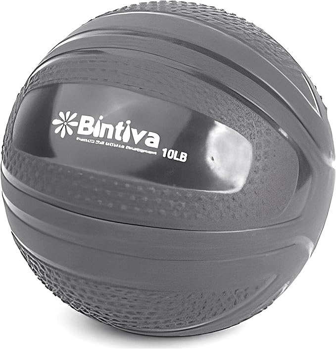 bintiva Non Bounce Slam Ball - Exercise Weighted Deadball for Workout and Fitness Routines - Medicine Dead Weight Ball