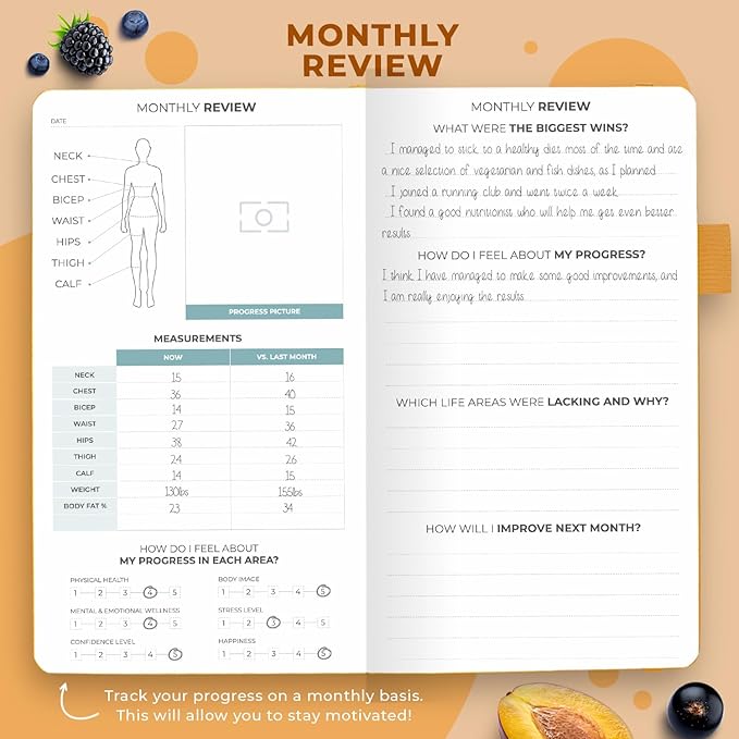 Clever Fox Wellness Planner - Weekly & Daily Health and Wellness Log, Food Journal & Meal Planner Diary for Calorie Counting, Notebook for Medical Condition Tracking – Pocket size (Amber Yellow)