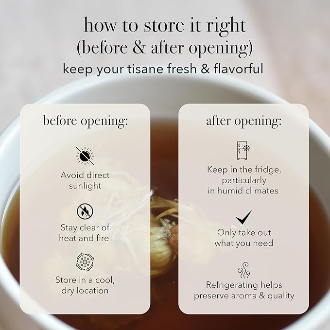 qìsane Chrysanthemum Tea Bags with Organic Dried Goji Berries - Dried Chrysanthemum Flowers, Dried Longan Fruit & Jujube Dates - Herbal Tea to Support Calmness & Well-Being - 10 sachets (~30 cups)