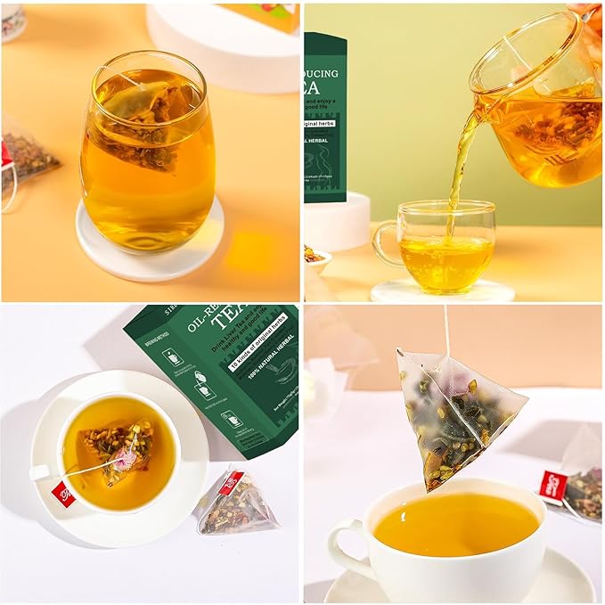 Oil-Reducing Tea - Oil Cleansing Tea for Liver & Kidney 15 Bags/Box, 10 Herbal with Excellent Formula, Chinese Winter Melon Lotus Leaf Teabag (1)