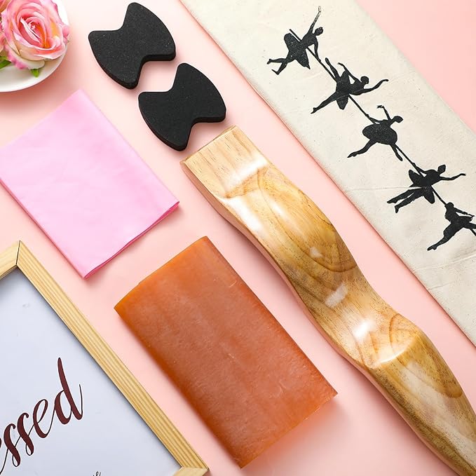 Ballet Foot Stretcher Set Dance Stretching Equipment Pine Dance Feet Arch Enhancer with Elastic Stretch Band 2 Pads Leg Strap Carry Bag for Dancers Gymnastics Yoga Flexibility Workout