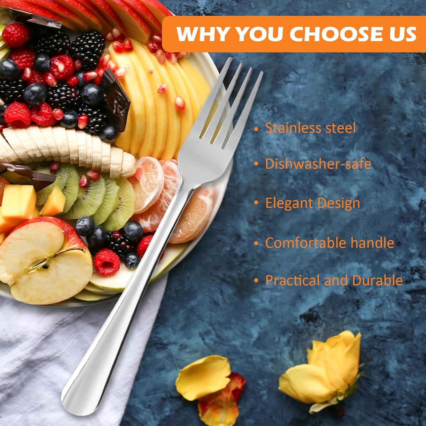 36 PCS Dinner Fork Set - Windsor Stainless Steel Silverware Fork 7.1 Inch with Dishwasher Safe Flatware Forks for 36,Table Forks for Home,Kitchen or Restaurant