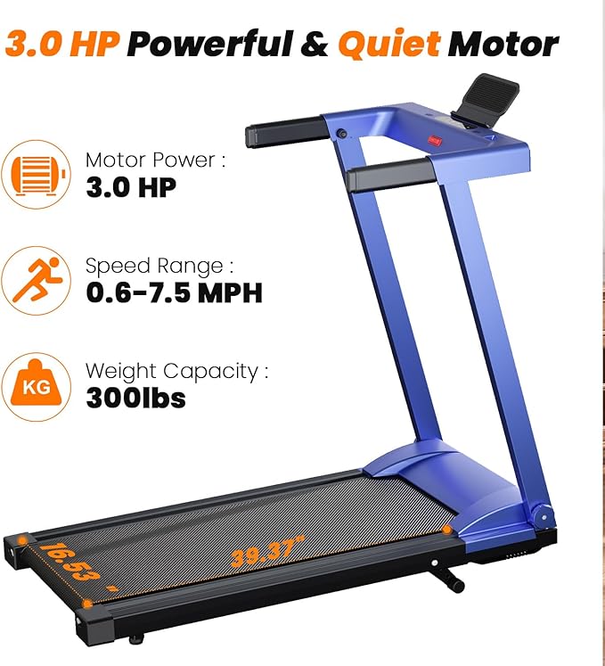 Treadmills for Home, 4-in-1 Foldable Treadmill with Incline, 300 LBS Capacity Running Treadmills for Home Small Spaces with Handles, 3.0 HP Folding Treadmill with Smart APP