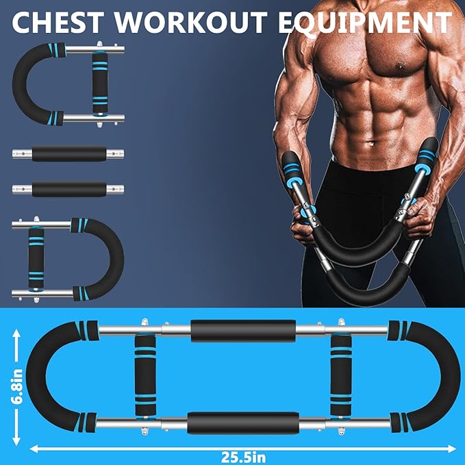 Twister Arm Exerciser, 66-110lb Adjustable Bar, Twister Arm Trainer Chest Shoulder Arm Workout Equipment, Portable Detachable Upper Body Fitness Machine for Home & Gym