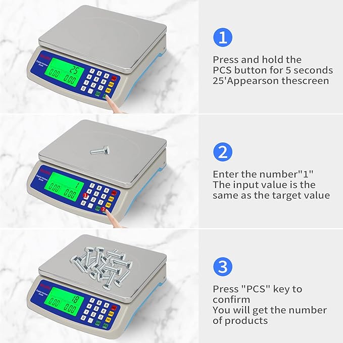 Large Digital Kitchen Scale 22LB Commercial Scale for Food Baking Bread Cooking Meat,Stainless Steel Price Computing Scale with LCD Display,Prep Counting Scale for Parts and Coins,Adapter Included