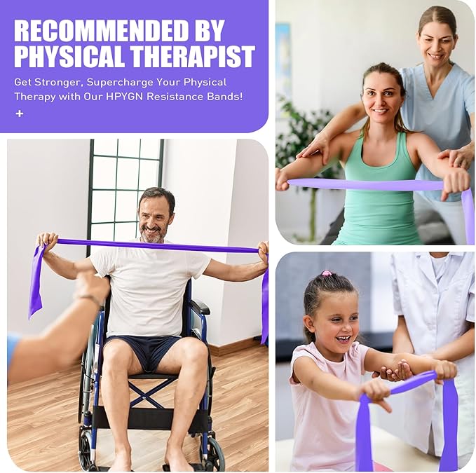 Resistance Bands, Exercise Bands, Physical Therapy Bands for Strength Training, Yoga, Pilates, Stretch Elastic Band with Different Strengths, Workout Bands for Home Gym