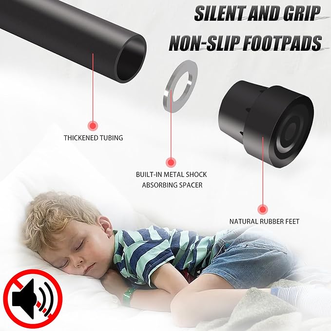 Newan 40" Silent Mini Trampoline with Adjustable Handle Bar Fitness Trampoline Bungee Rebounder Jumping Cardio Trainer Workout for Adults - Max Limit 330 lbs