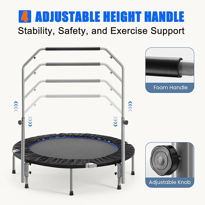 Trampoline, Portable Fitnes Foldable Trampoline in-Home Mini Rebounder, Exercise Trampoline for Kid/Adults, 40" Max Load 330lbs