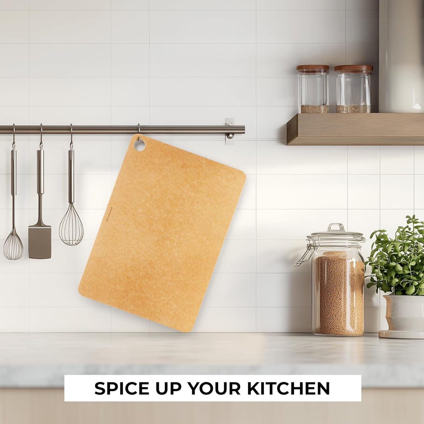 Freshware Wood Cutting Board for Kitchen, Dishwasher Safe, X Large, 18" x 13", Natural Slate