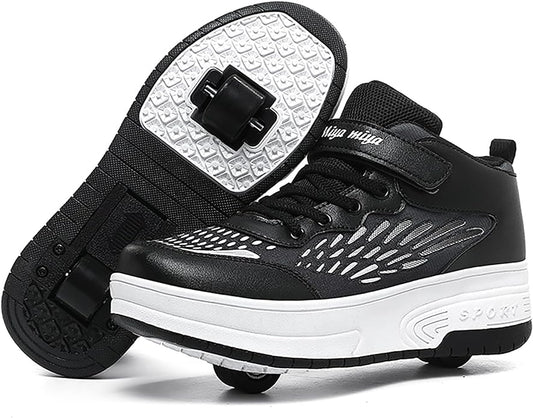 Wooowyet Roller Skate Shoes for Kids Boys Girls Rechargealbe Wheels Sneakers Fashion Roller Wheeled