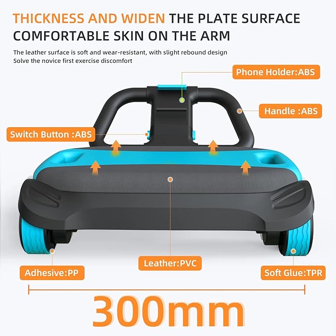 FIAMERMOR 2025 AB Roller Wheel - 4 wheel elbow support abdominal wheel automatic rebound abdominal fat burning weight loss core training equipment home/gym