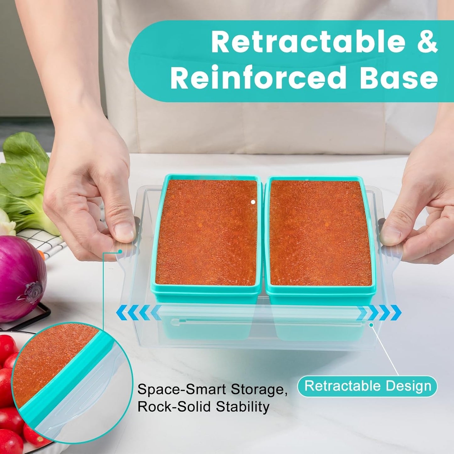 Gemice BPA-Free Silicone Freezer Molds with Base, Individual 4-Pack 2-Cup Portion Soup Cubes Freezer Tray with Lids for Food Storage, Oven & Dishwasher Safe, Silicone Freezer Containers for Meal Prep