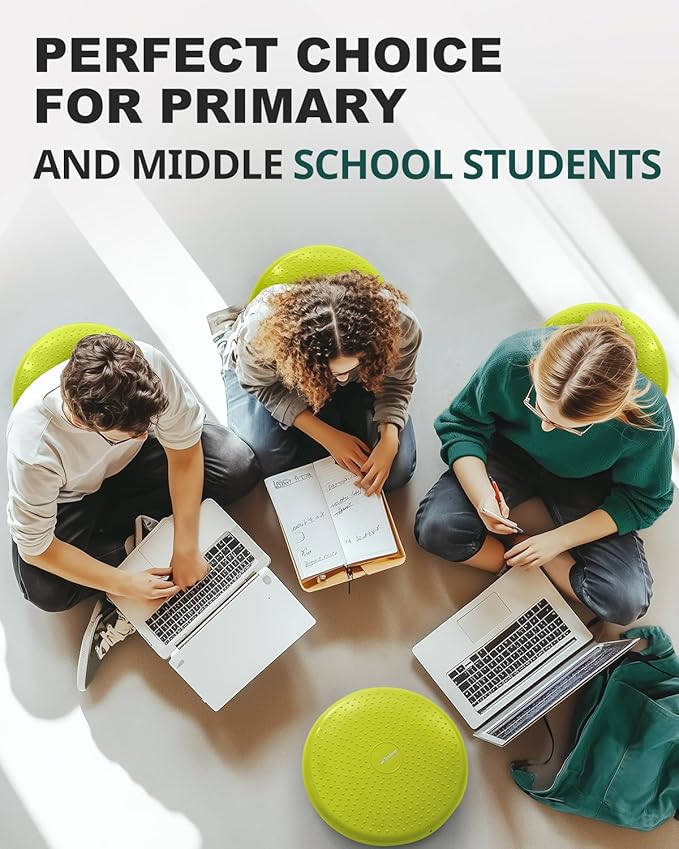 Trideer Wobble Cushion with Inflation Pump - Wiggle Seat for Sensory Kids(Multiple Colors), Balance Disc (Extra Thick)