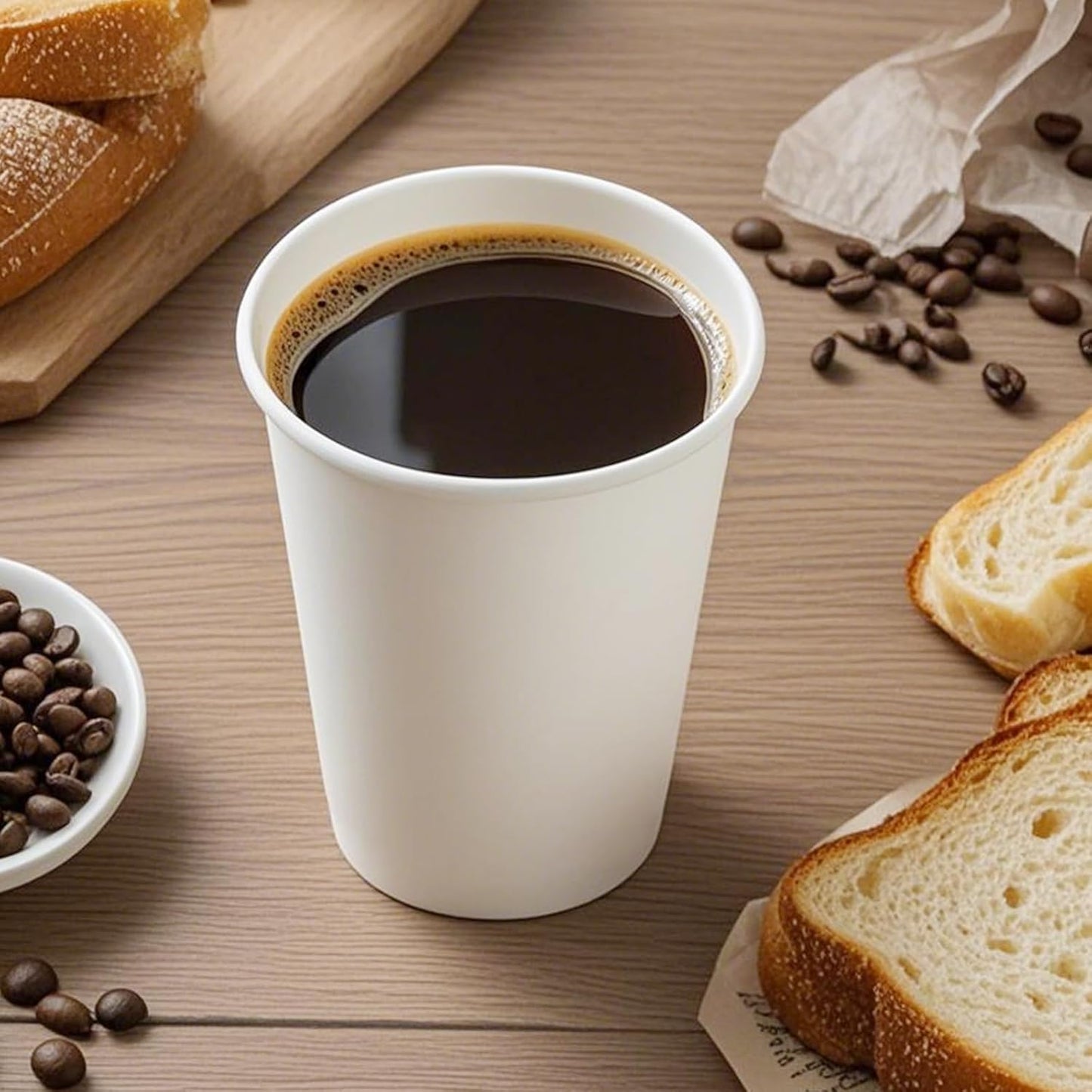 Disposable Cups, 200 Pack 8 Oz Paper Cups, Disposable Coffee Cups 8 Oz, Hot Cups Tea Cups Water Cups for Home Office Travel Party