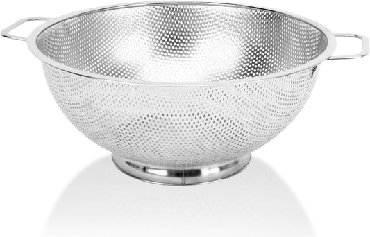 Colander for Kitchen, 4QT, Stainless Steel Colander Strainer with Handle for Fruits Vegetables Cooking Food, Dishwasher Safe