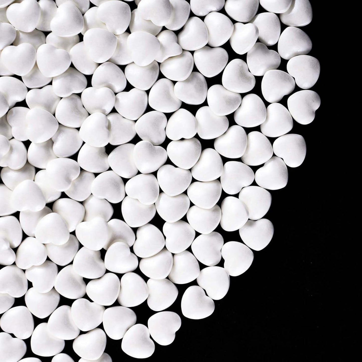 Kasvan White Heart Shapes Sprinkles - Edible Candy Pearls 130g/4.58 Oz, Mix Size, Baking Cake Decorations, Ice Cream Toppings and Cookie Decorating, Wedding Party Chirstmas Supplies (White)