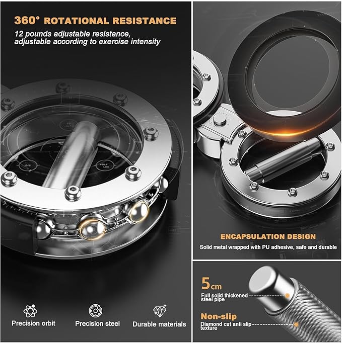 Burn Machine - Rotator Machine Arm Workout - 8-15 Lbs Adjustable Forearm Strength Trainer with 360° Rotation for Home Gym | Upper Body Strength Training Equipment | Arm Workout Equipment for Fitness