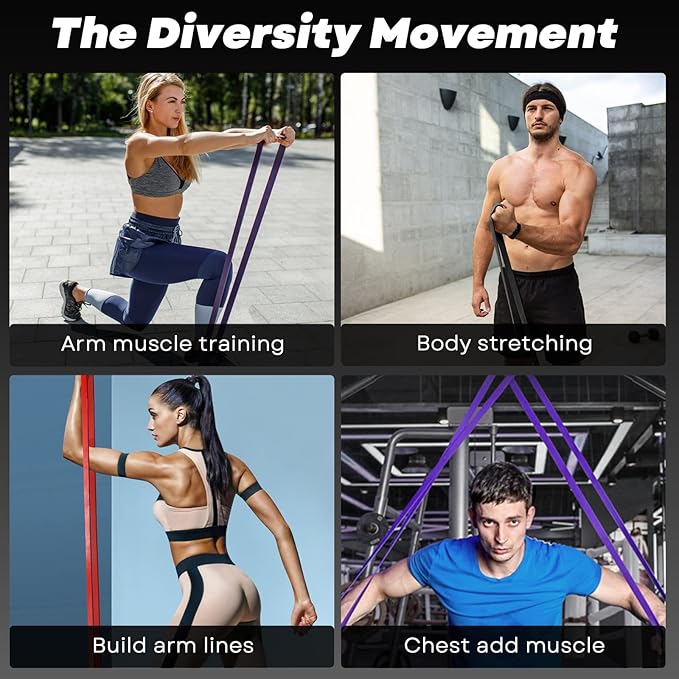 Resistance Bands for Working Out, Pull Up Assistance Bands, Exercise Workout Bands Set for Men Women, Stretch Bands for Physical Therapy, Muscle Training, Home Workouts