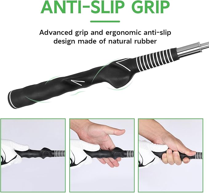 Retractable Golf Swing Training Aid - Golf Swing Trainer, Portable Grip Trainer for Indoor & Outdoor Practice, Improving Strength