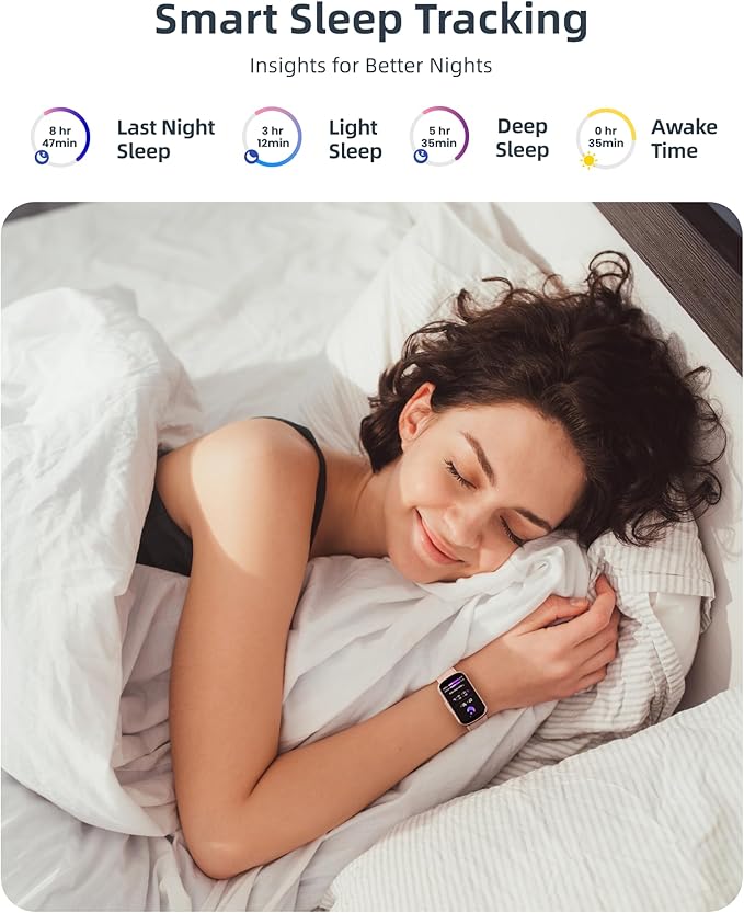 Parsonver Fitness Tracker with Step Counter/Calories/Stopwatch, Health Activity Tracker with Heart Rate Sleep Monitor, IP68 Waterproof Smart Watch 110+ Sport Modes Pedometer Watch for Women, Rose Gold