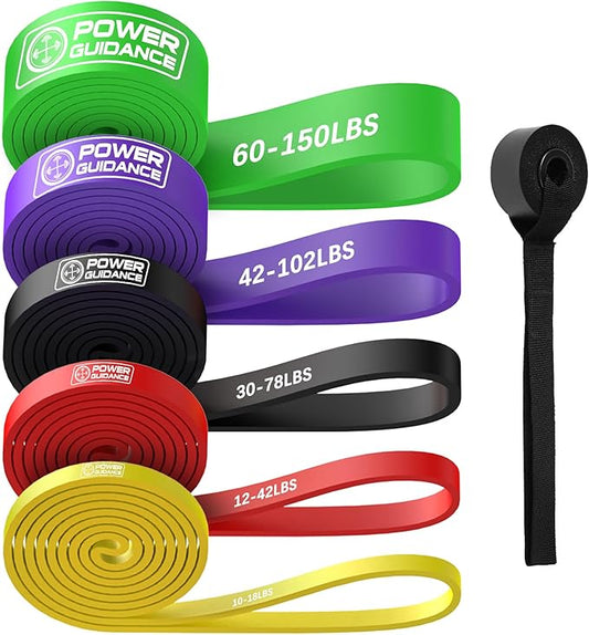 POWER GUIDANCE Resistance Bands, Set of 5 Pull Up Bands, Pull Up Assistance Bands, Exercise Bands, Resistance Bands Set for Legs, Working Out, Muscle Training, Physical Therapy, Shape Body