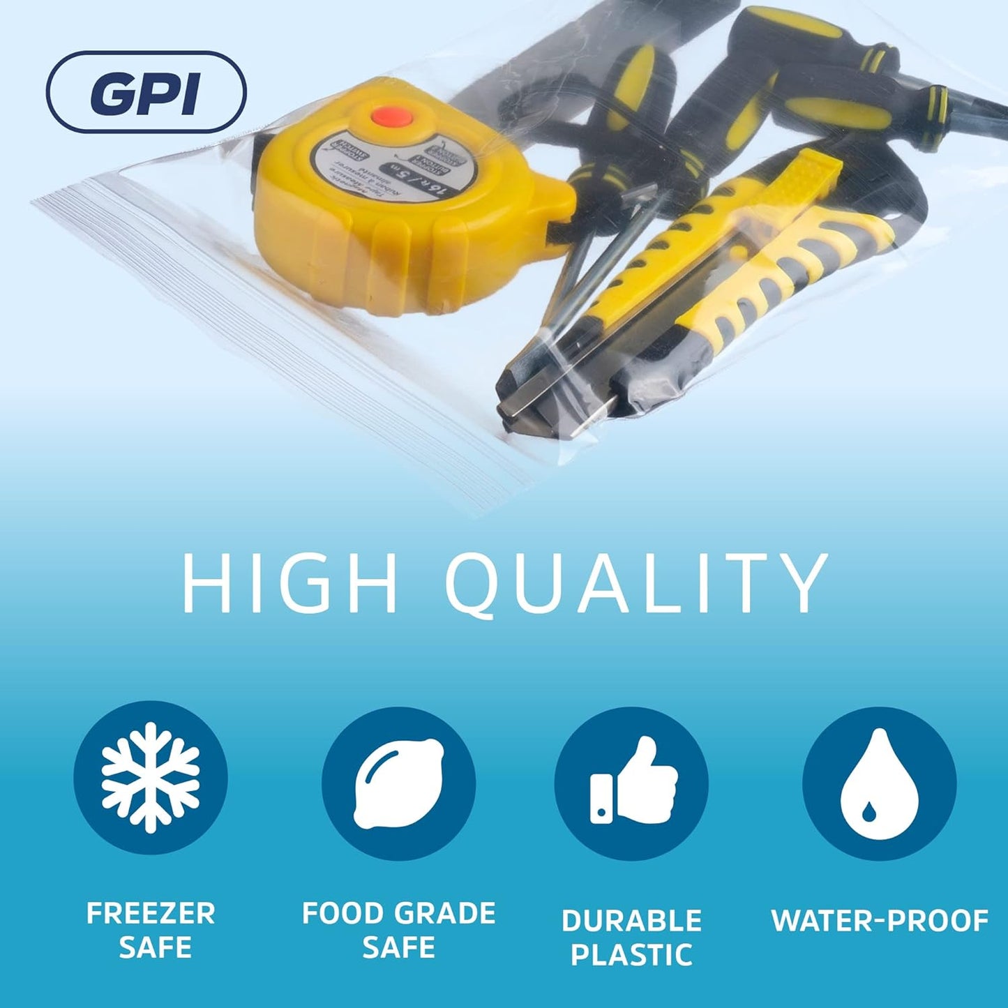 CLEAR PLASTIC ZIP SANDWICH BAGS - Bulk GPI Case Of 1000 6" x 6" 4mil Heavy Duty, Strong & Durable RECLOSABLE Poly Baggies With Resealable Zipper Lock For Travel, Storage, Packaging & Shipping.