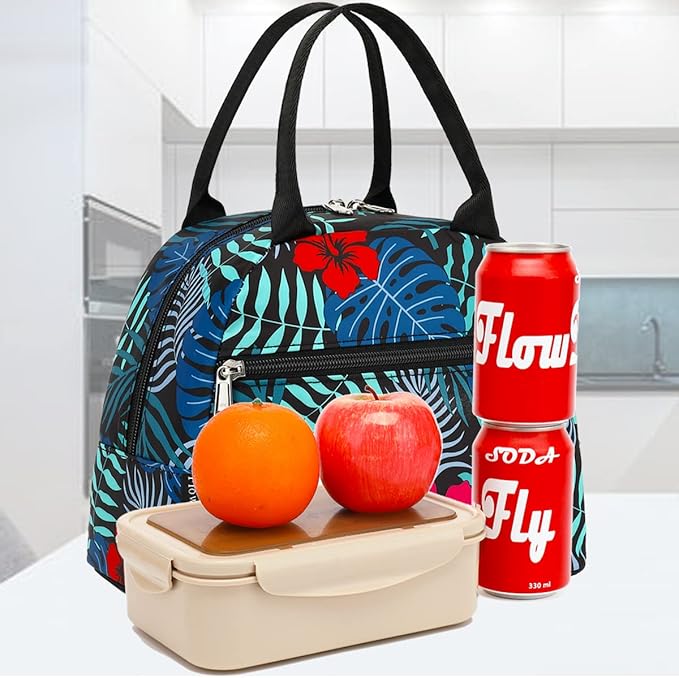 FlowFly Insulated Lunch Cooler Bag - Tote Bag Organizer for Women/Men, Leaf