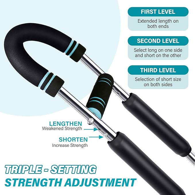 Twister Arm Trainer, 60-110lb Arm Exerciser, Adjustable Chest Workout Equipment Power Twister Bar for Upper Body Strength Training, Arm Strength Trainer Forearm Shoulder Home Fitness Equipment