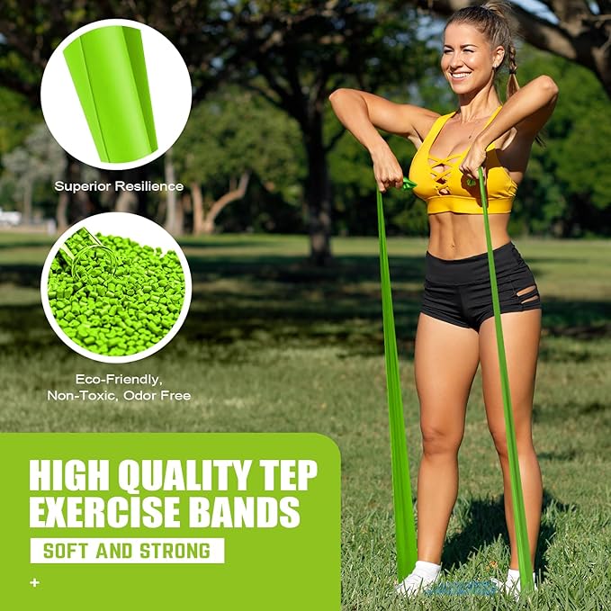 Resistance Bands, Exercise Bands, Physical Therapy Bands for Strength Training, Yoga, Pilates, Stretch Elastic Band with Different Strengths, Workout Bands for Home Gym