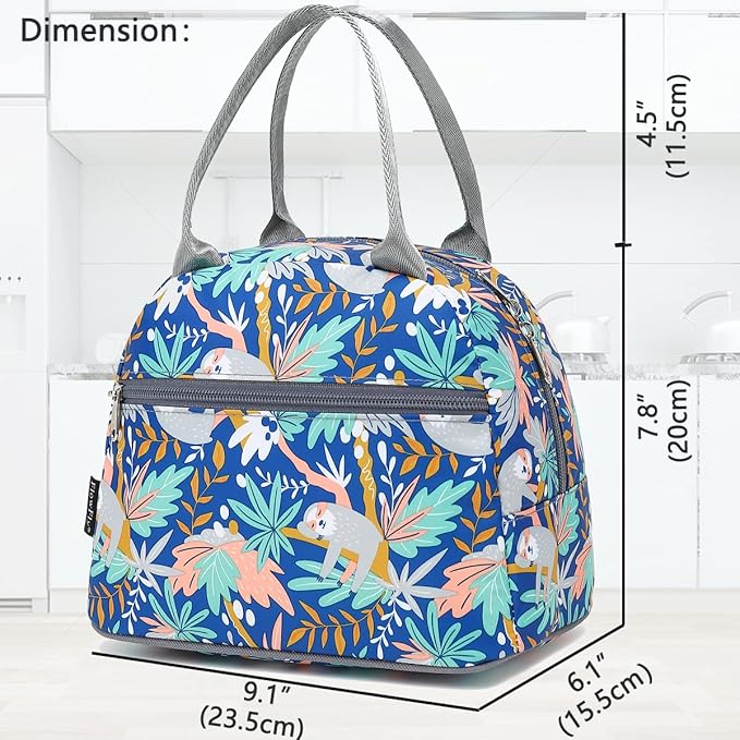 FlowFly Insulated Lunch Cooler Bag - Tote Bag Organizer for Women/Men, Sloth