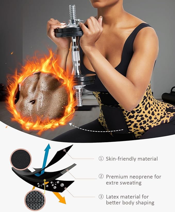 FeelinGirl Waist Trainer Belt Waist Cincher Trimmer Ab Belt Tummy Control Body Shaper with Triple Wrap Women and Men